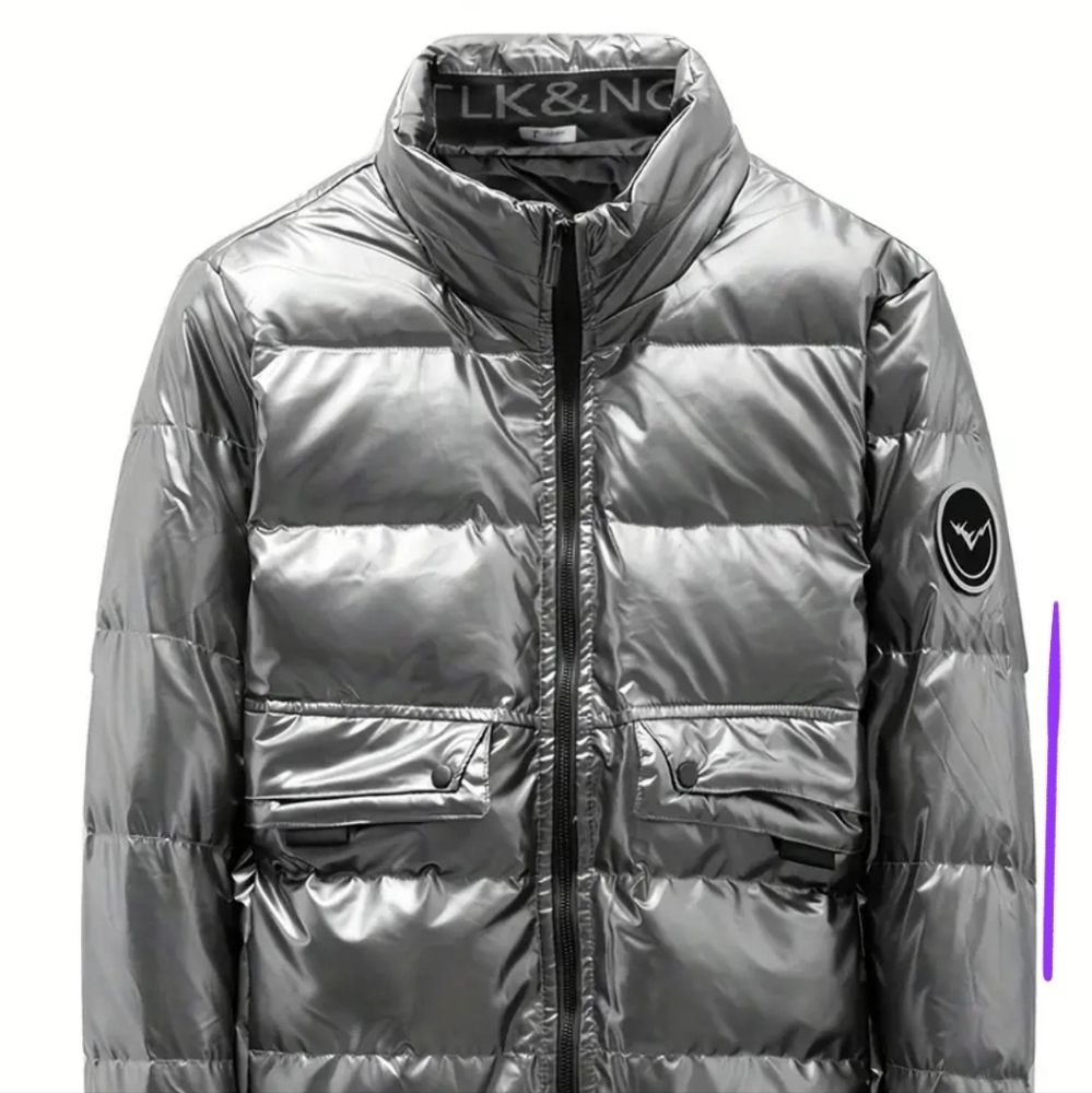 (New with tag) Duck down filler metalic grey jacket, Medium